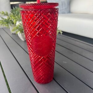 24 ounce Red Starbucks tumbler